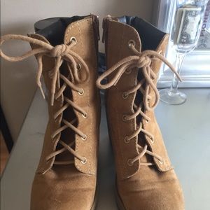 Timberland style boots with heel.